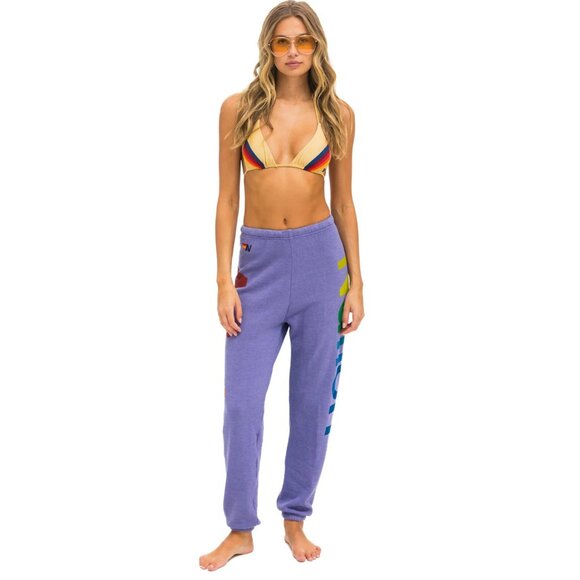 NWOT | Aviator Nation Sweatpants Printed Logo 2 Lavender - Size Medium - Unisex - Picture 3 of 8